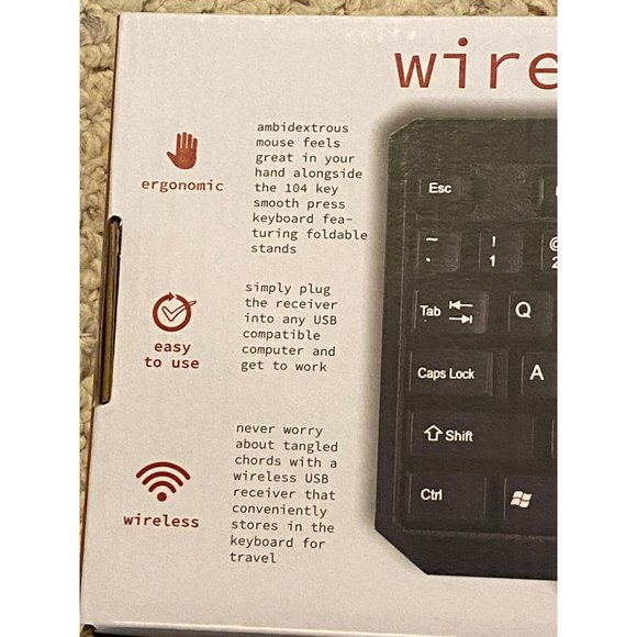 PACKARD BELL Essentials FULL-SIZE WIRELESS KEYBOARD & MOUSE COMBO PBKM1209BK - Picture 5 of 8